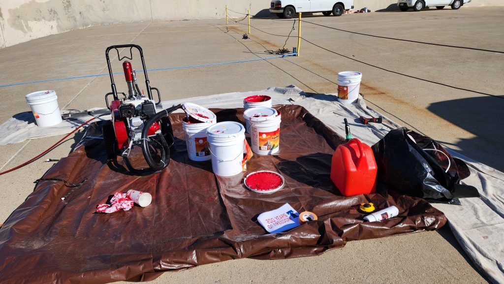 Painting equipment for the bicentennial mural restoration
