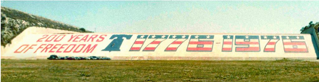 Going back in History: Bicentennial Freedom Mural at Prado Dam being painted in 1976