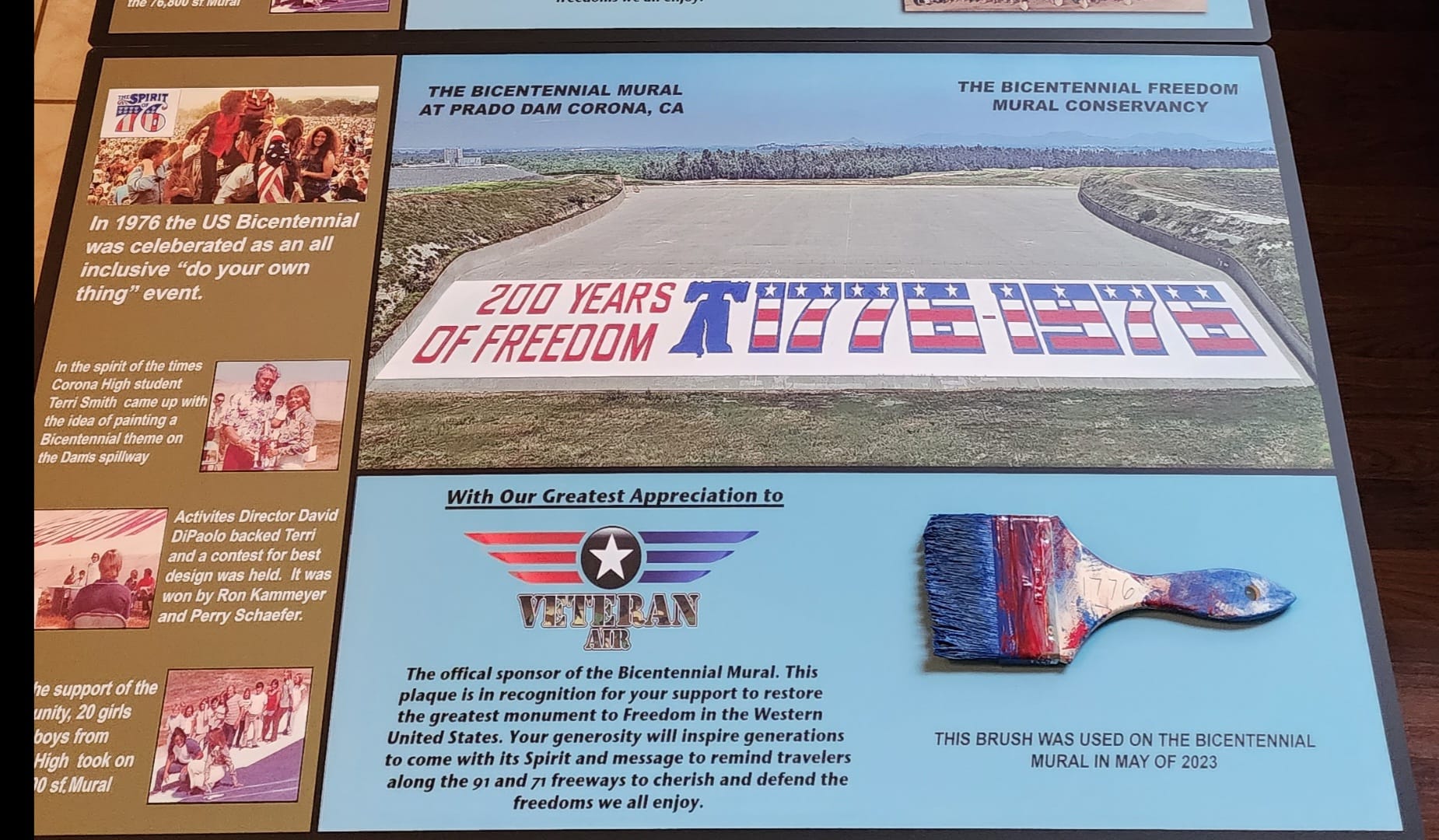 Together We Paint a Legacy: Thanking Patriotic Sponsors Of Restored Prado Dam Mural Near Corona